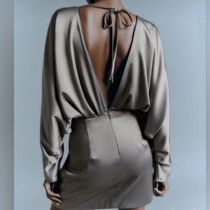 🆕 w/tags Zara Satin Wingback Dress